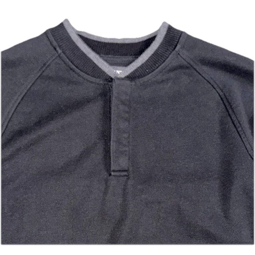 Alfani Raglan Sleeve Quarter‎ Snap Sweatshirt Mens Medium Black Contrast Trim